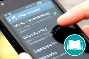 Jemand sellt das Daten-Roaming auf seinem Smartphone an