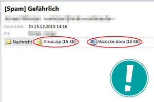 E-Mail mit gefährlichem Anhang.