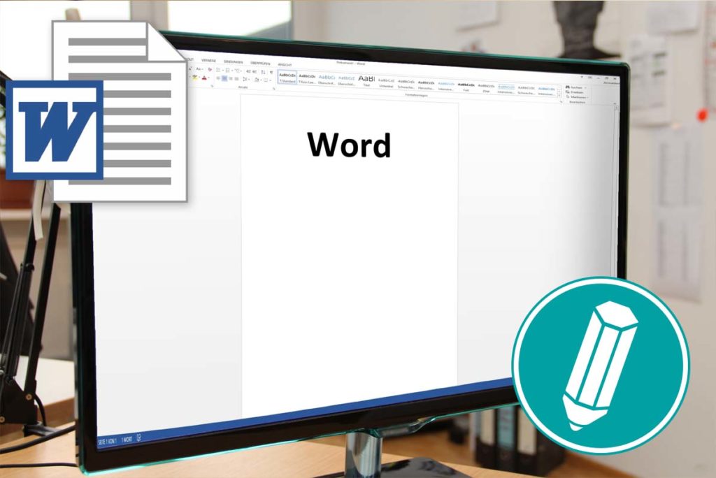 Bildschirm mit geöffnetem Word-Dokument