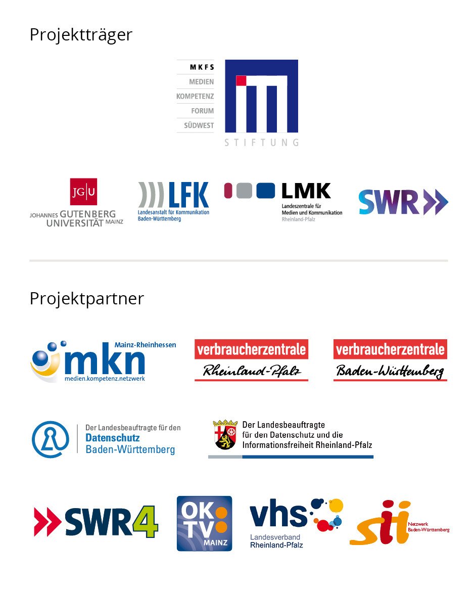 Die Partner des Projekts „Silver Tipps“ sind: Johannes Gutenberg-Universität Mainz, Stiftung MedienKompetenz Forum Südwest, SWR4, Landesanstalt für Medien Baden-Württemberg, Landeszentrale für Medien und Kommunikation Rheinland-Pfalz, MedienKompetenzNetzwerk Mainz-Rheinhessen, Verbraucherzentrale Baden-Württemberg, Verbraucherzentrale Rheinland-Pfalz, Landesbeauftragte für den Datenschutz Baden-Württemberg, Landesbeauftragte für den Datenschutz und die Informationsfreiheit Rheinland-Pfalz, OK:TV Mainz, Verband der Volkshochschulen Rheinland-Pfalz, Netzwerk für Senioren-Internet-Initiativen Baden-Württemberg