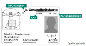 Gesundheitskarte mit Beschreibung